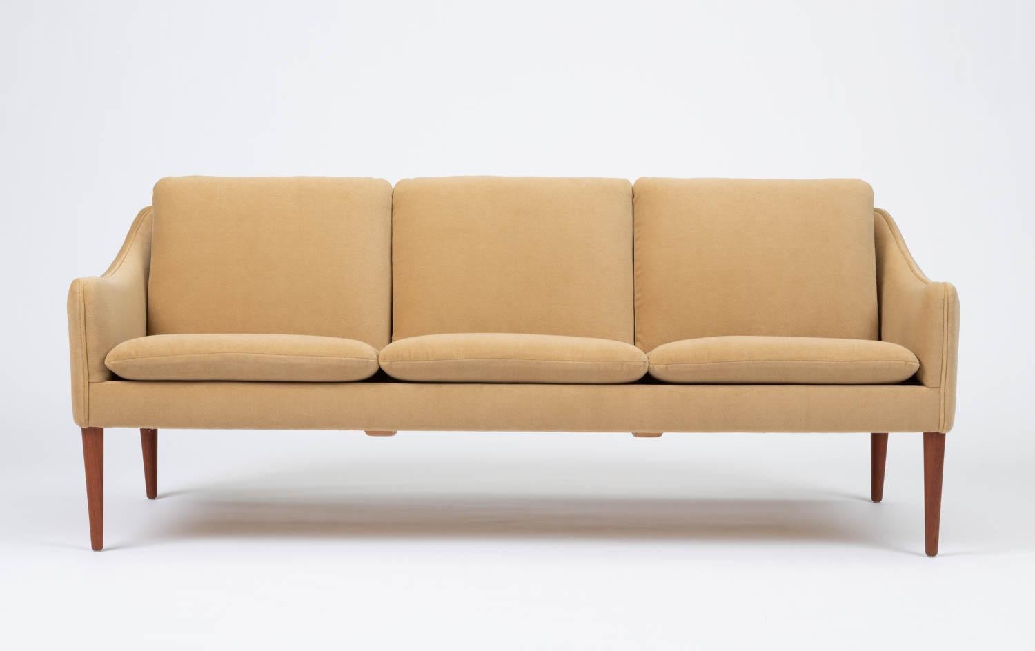 Mid-Century Modern Hans Olsen Three Seat Sofa in Italian Mohair