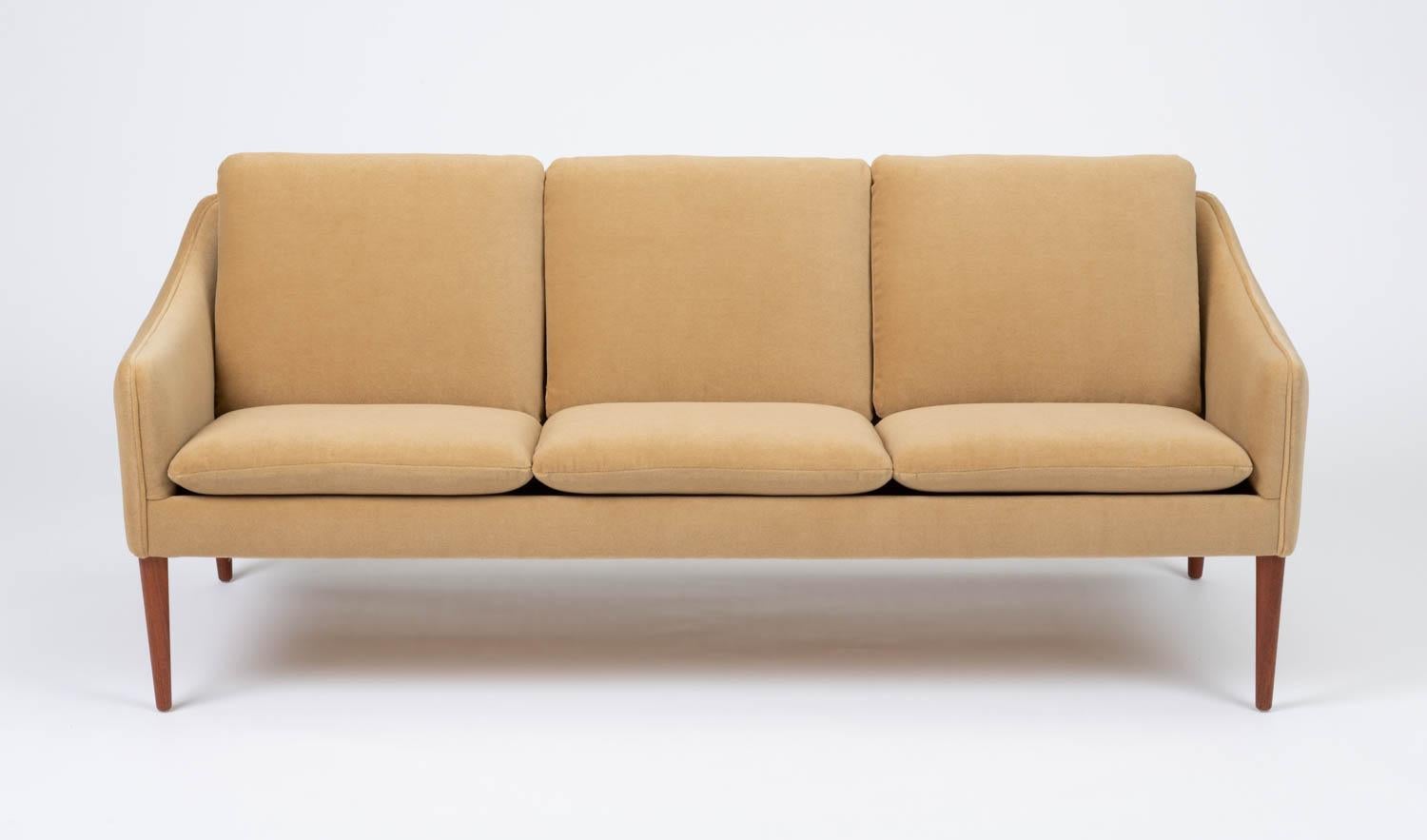 Danish Hans Olsen Three Seat Sofa in Italian Mohair