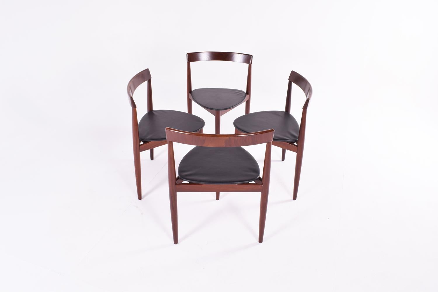 Mid-Century Modern Hans Olsen Triangular Dining Chairs by Frem Røjle, Model Roundette