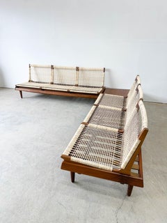 Hans Olsen 'TV 161 set' Teak and Cane Modular seating