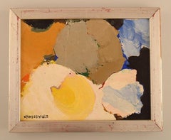 Hans Osswald, Swedish Artist, Oil on Board, Abstract Composition