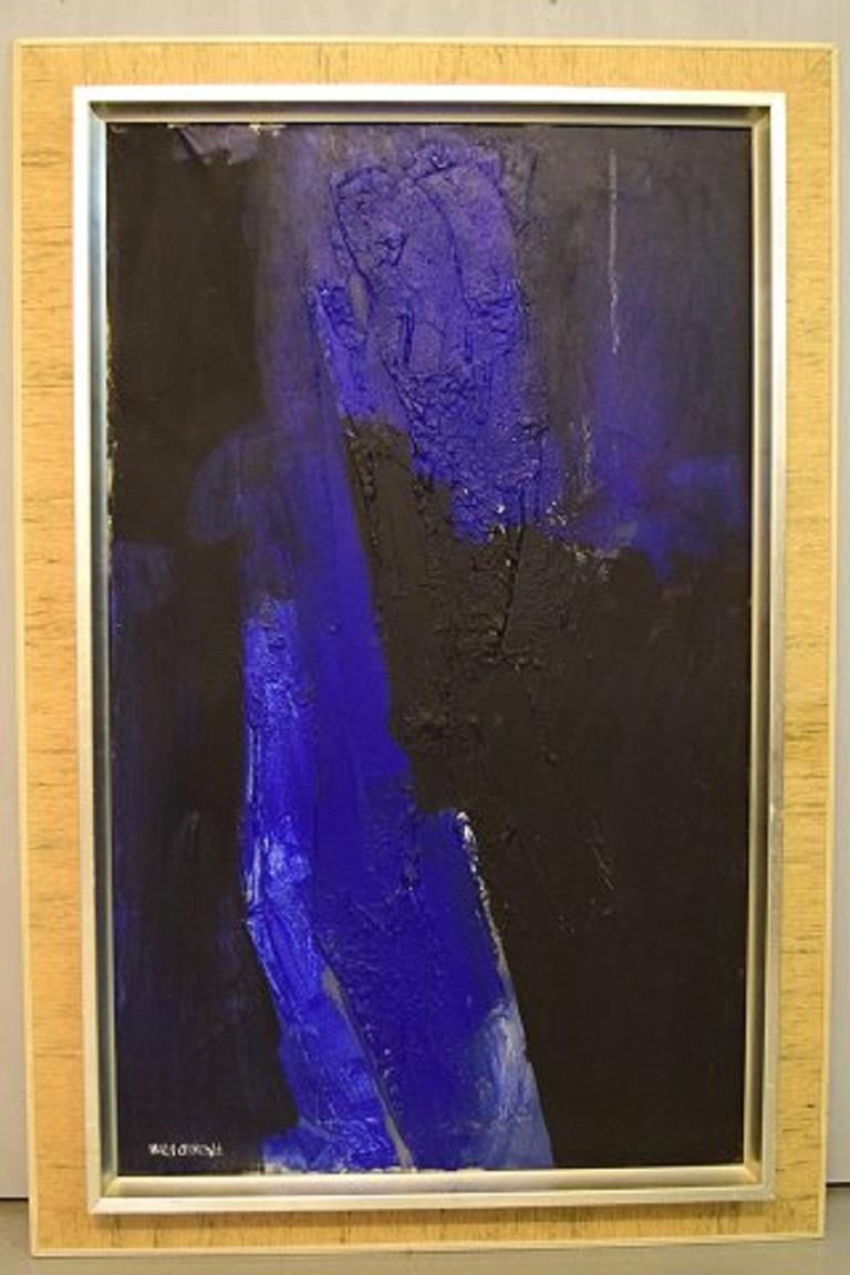 Hans Osswald (1919-1983), Swedish artist. Oil on canvas. Modernist composition, 1960s.
The canvas measures: 84 x 51 cm.
The frame measures: 8 cm.
Signed.
In excellent condition.