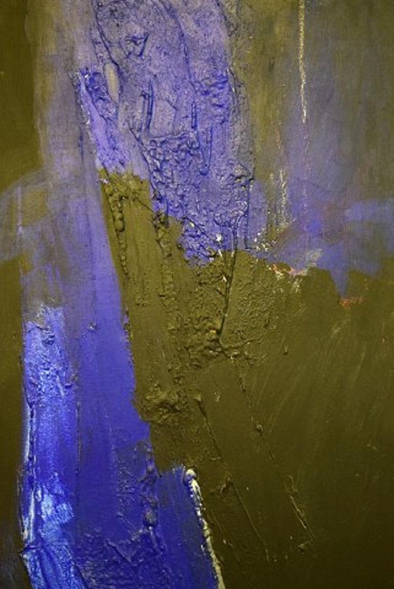 Mid-20th Century Hans Osswald, Swedish Artist, Oil on Canvas, Modernist Composition