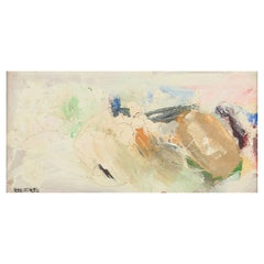 Hans Osswald, Listed Swedish Artist, Abstract Composition, Oil on Board