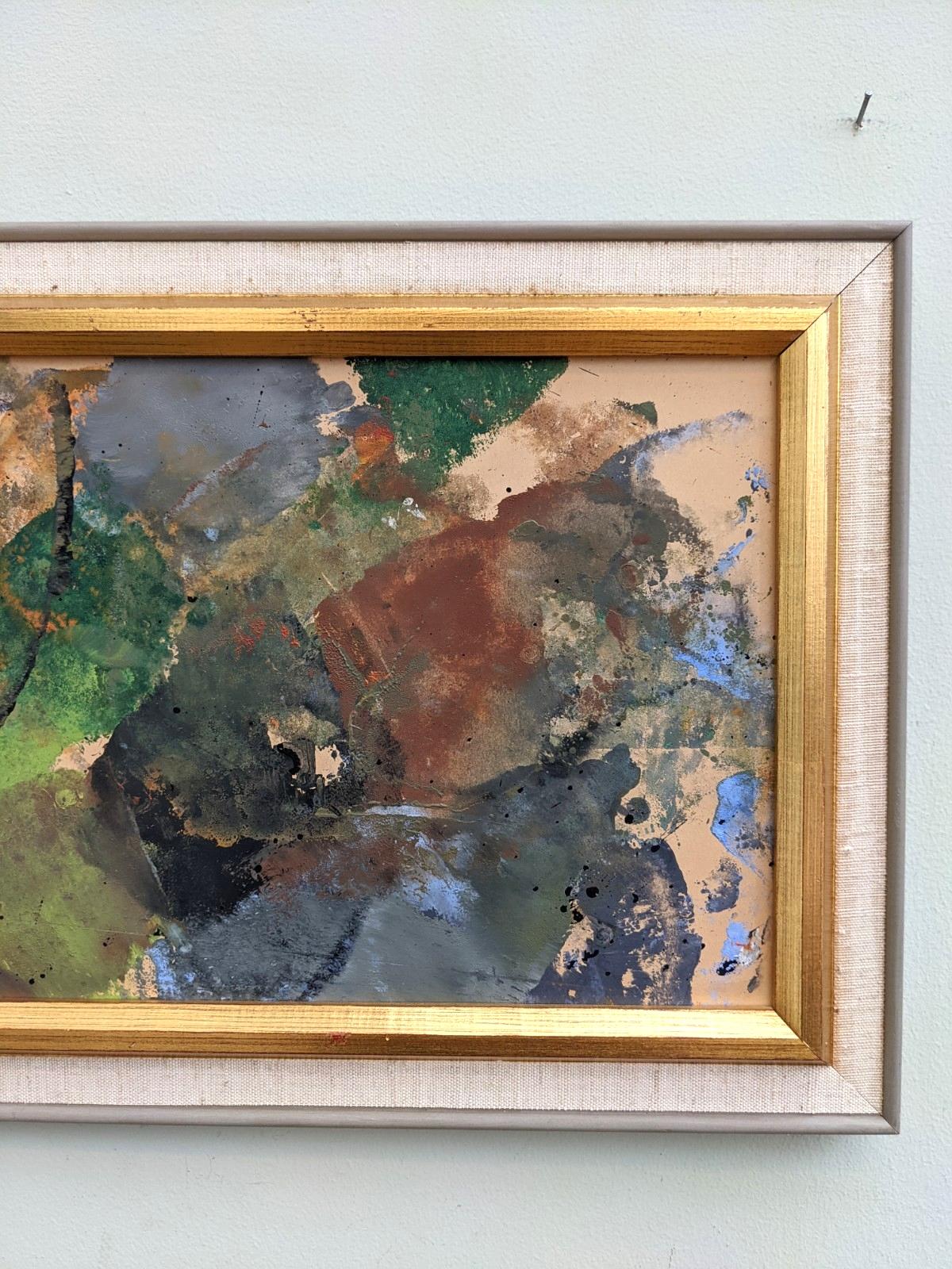 SWASH
Size: 28 x 41 cm (including frame)
Mixed Media on board

A small but delightful abstract composition by Swedish artist Hans Osswald, painted in mixed media including oil, gouache and acrylic.

The artist has used a variety of paint application