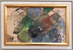 Vintage Mid 20th Century Swedish Abstract Framed Mixed Media Painting - Swash