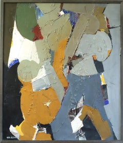 Hans Osswald - Vintage Mid-Century Modern Swedish Abstract Oil Painting - Intersecting Rhythm Vintage Mid-Century Modern Swedish Abstract Oil Painting - Intersecting Rhythm