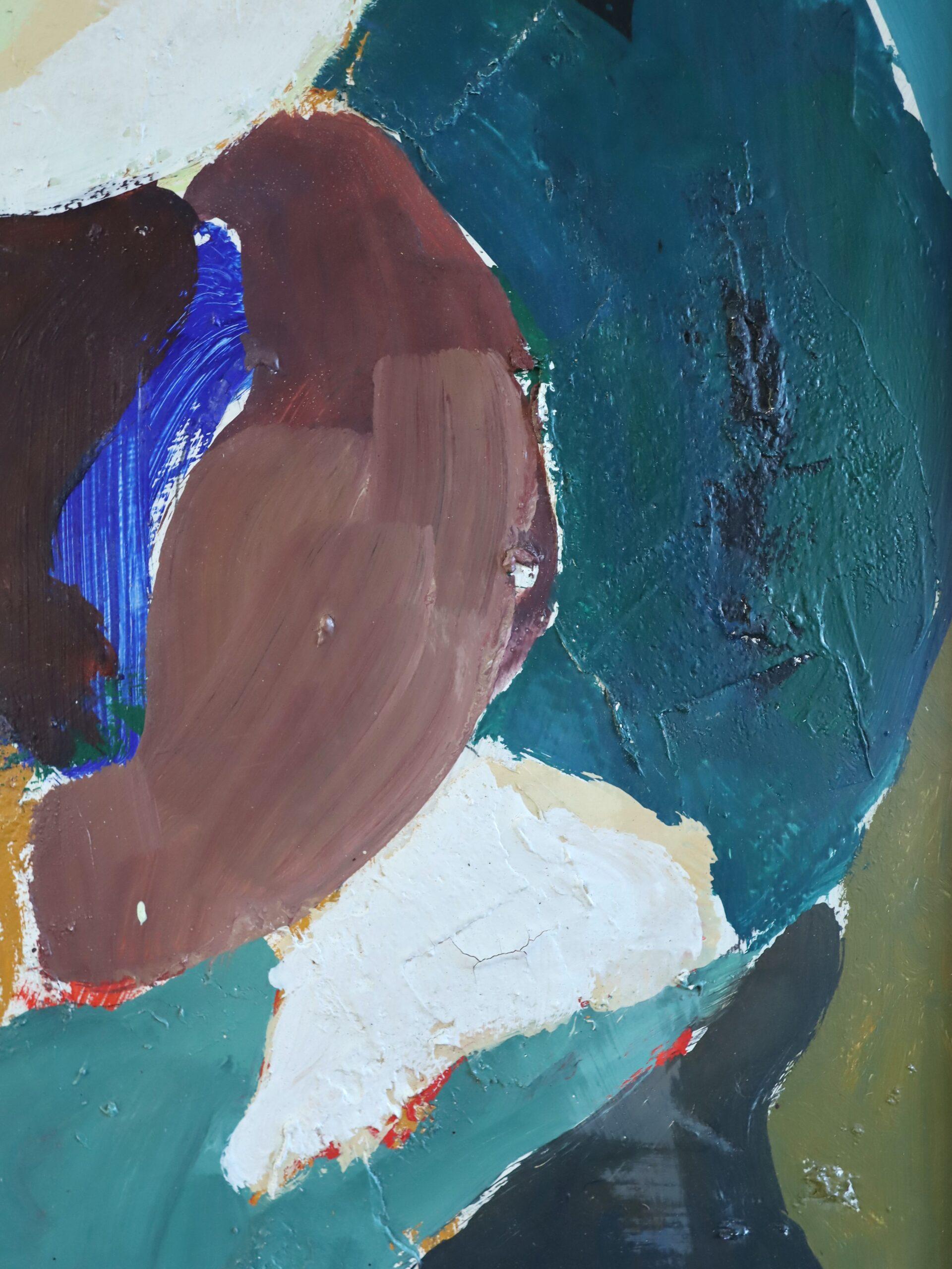 Pittura ad olio figurativa svedese d'epoca della metà del secolo scorso - Amore materno in vendita 10