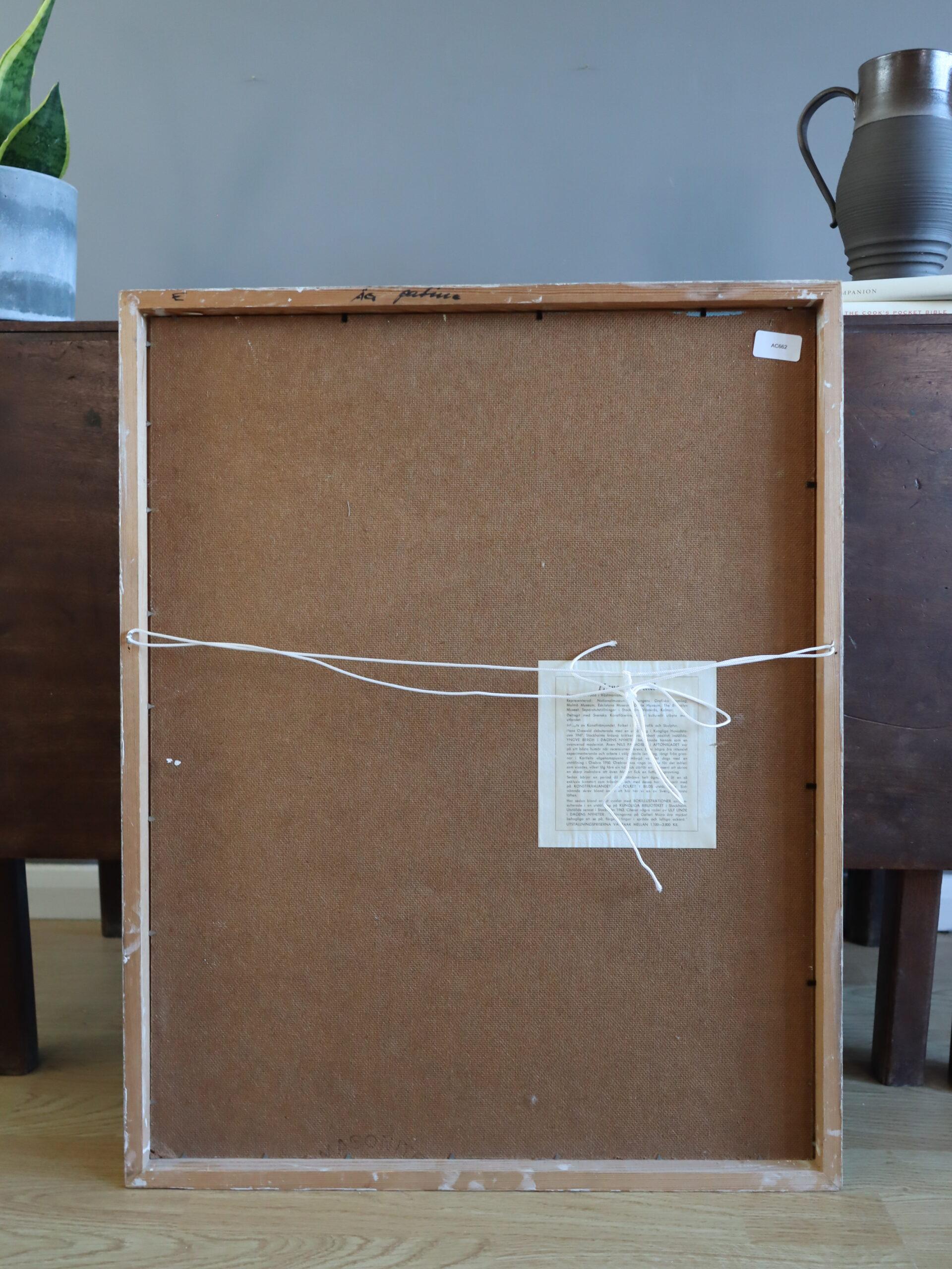 Pittura ad olio figurativa svedese d'epoca della metà del secolo scorso - Amore materno in vendita 11