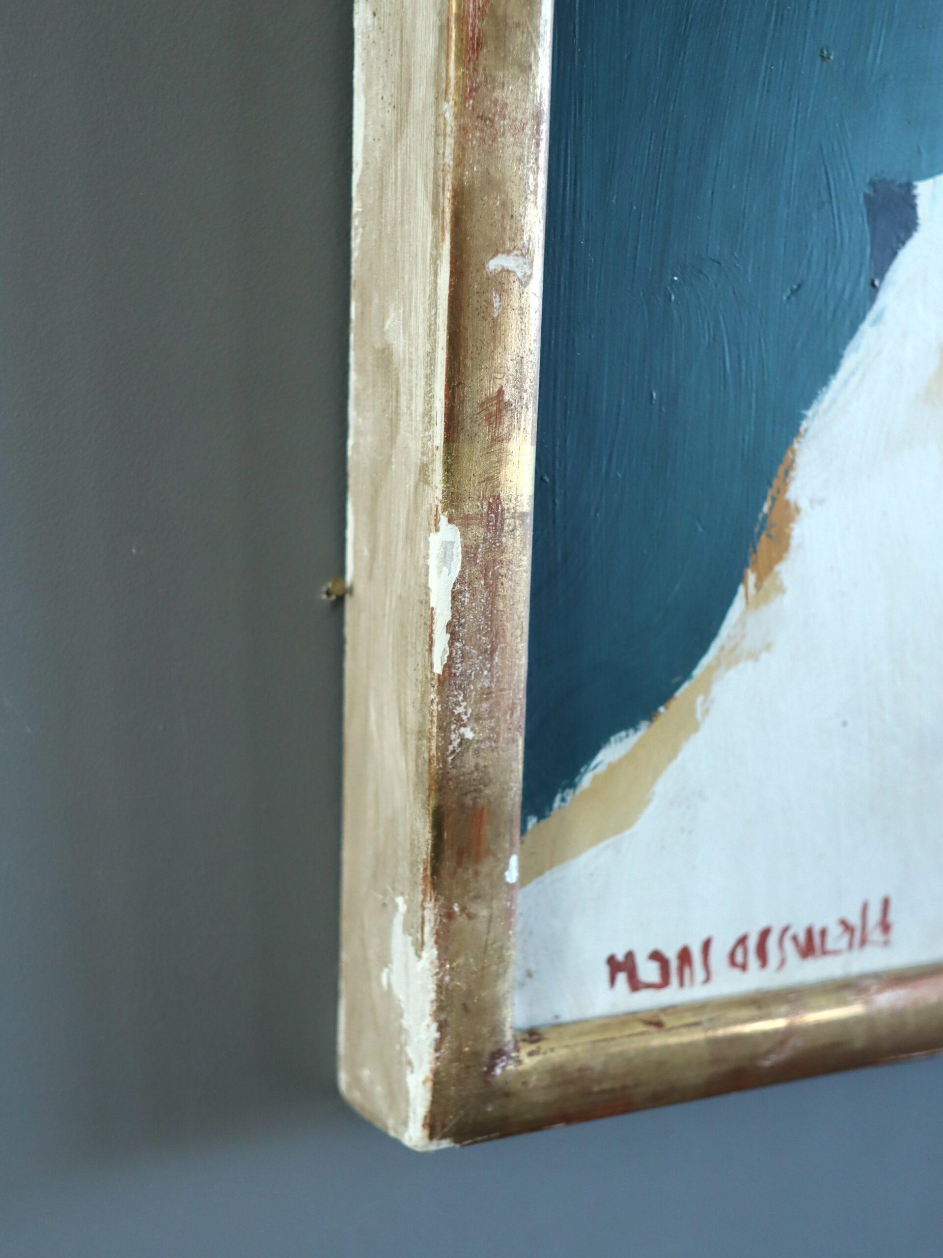 Pittura ad olio figurativa svedese d'epoca della metà del secolo scorso - Amore materno in vendita 3