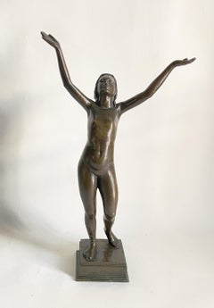 Hans Parzinger Bronze Sculpture of a Young Female Figure, Germany, circa 1930