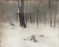Hans Peter Carlsen (1855–1950) – Winter Forest Drawing, 1919