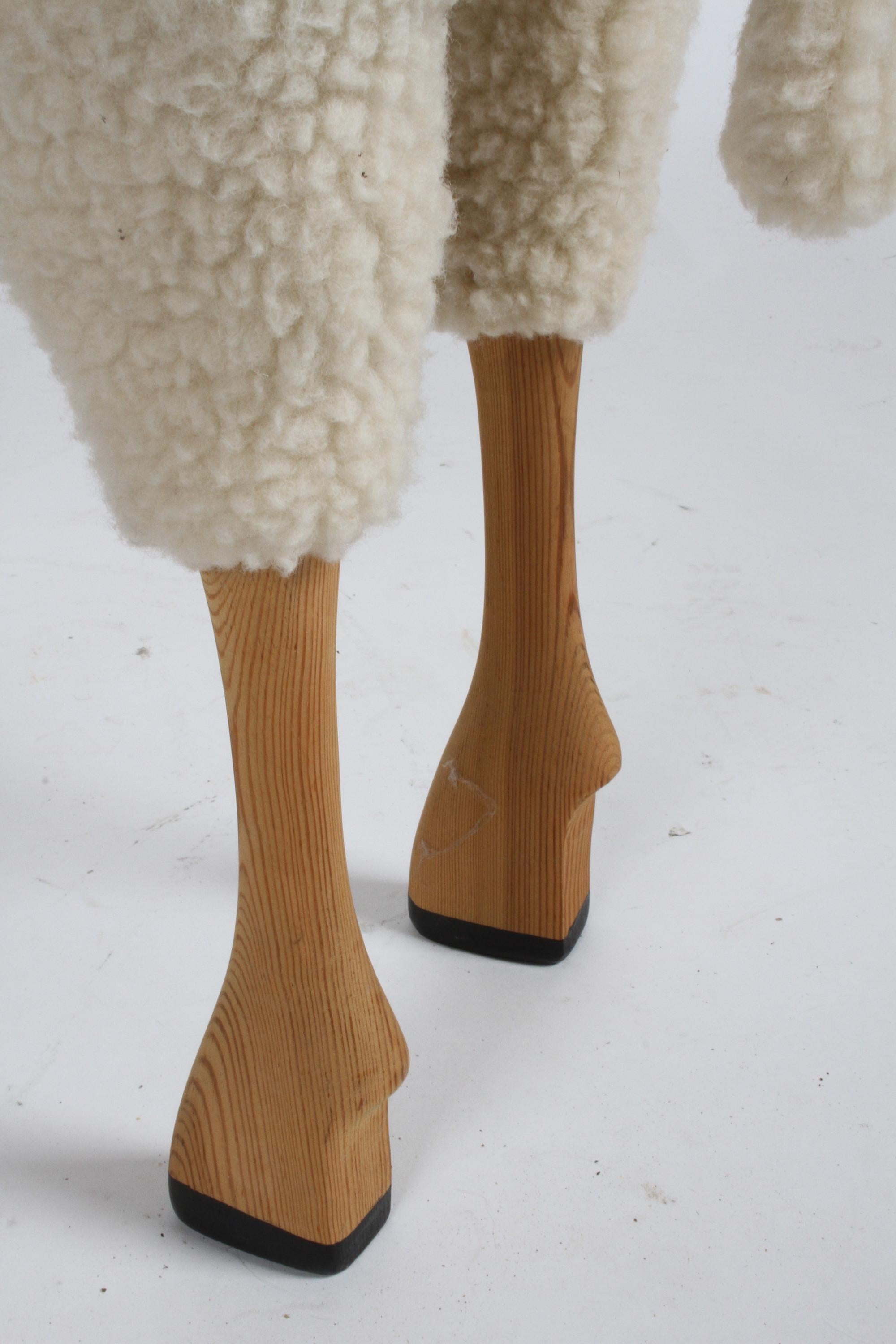 Hans-Peter Krafft Handcrafted Wool Sheep Sculpture for German Co. Meier, 1970s 3
