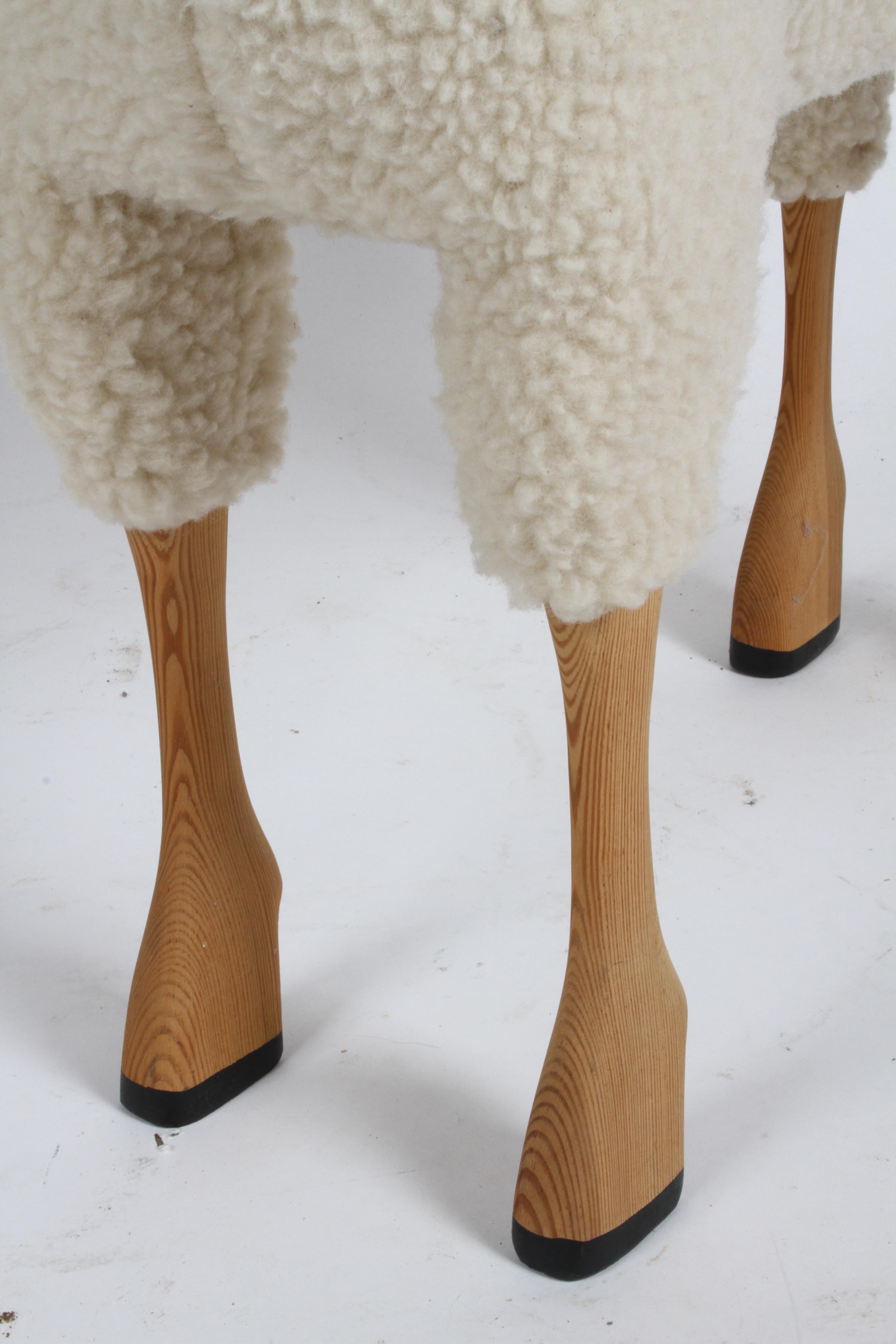 Hans-Peter Krafft Handcrafted Wool Sheep Sculpture for German Co. Meier, 1970s In Good Condition In St. Louis, MO