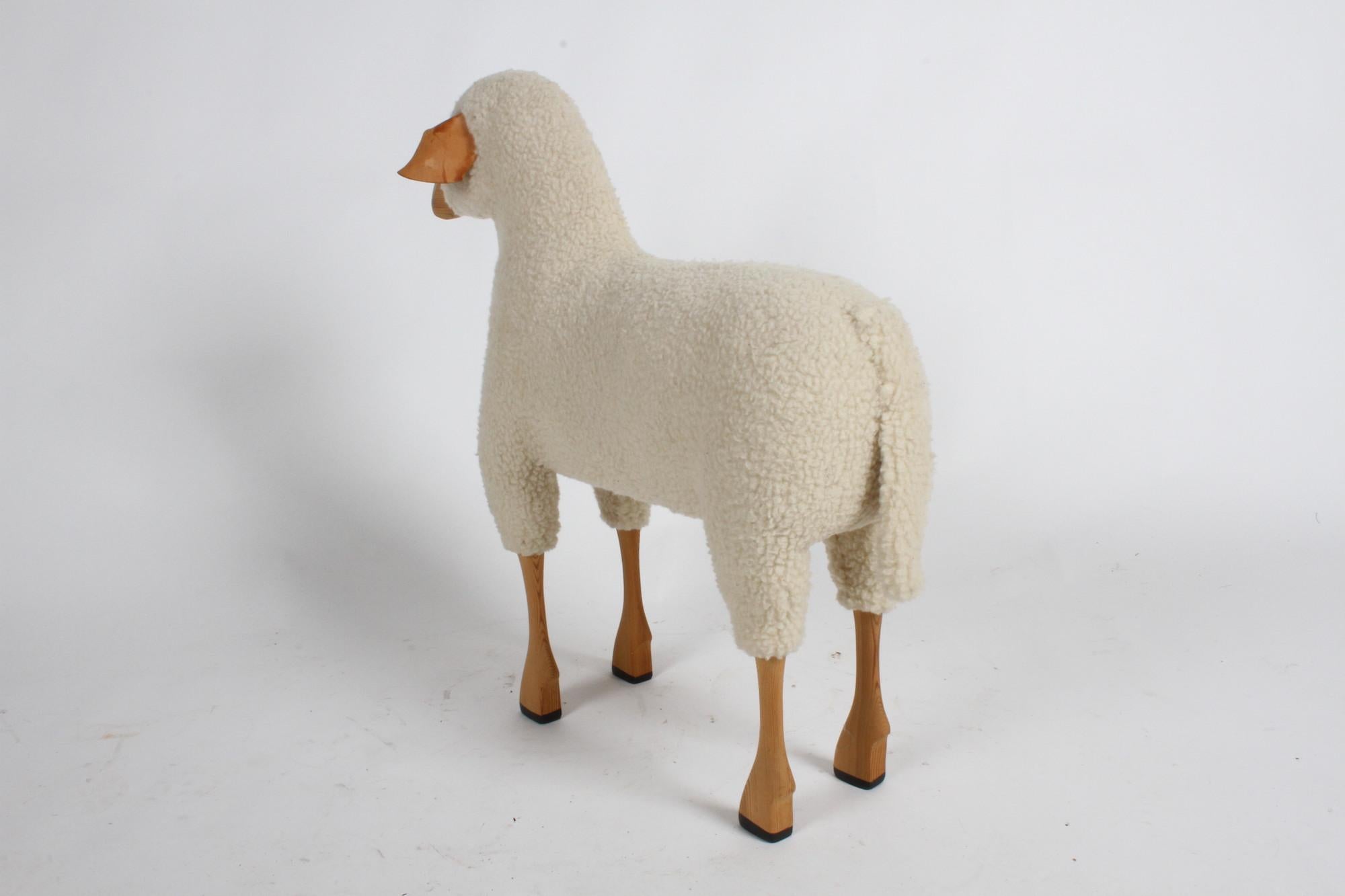 Hans-Peter Krafft Handcrafted Wool Sheep Sculpture for German Co. Meier, 1970s 2