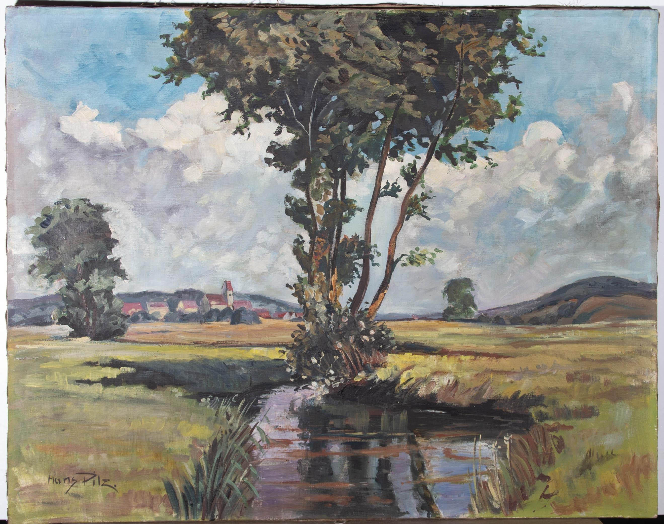 Hans Pilz (1896-1973) - Mid 20th Century Oil, German Meadows For Sale 1