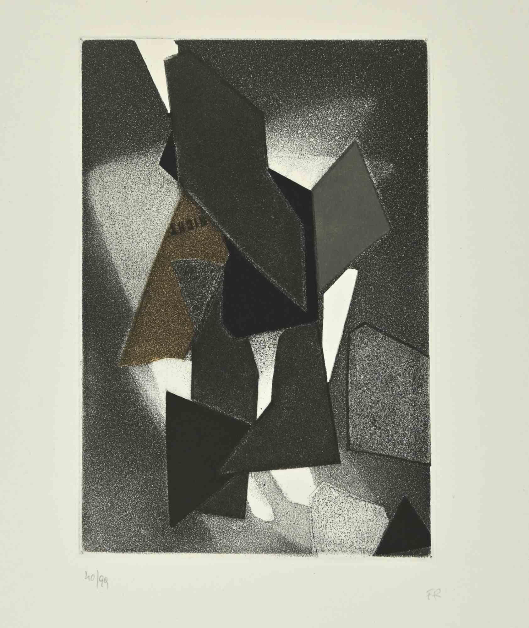 Abstract composition in black  is an etching and embossing realized by Hans Richter.

No signature.

On the back of one copy there is a label of published house with guarantee certificate.

50 x 35 cm. No frame.

 

Hans Richter (Berlin 1888.1976)