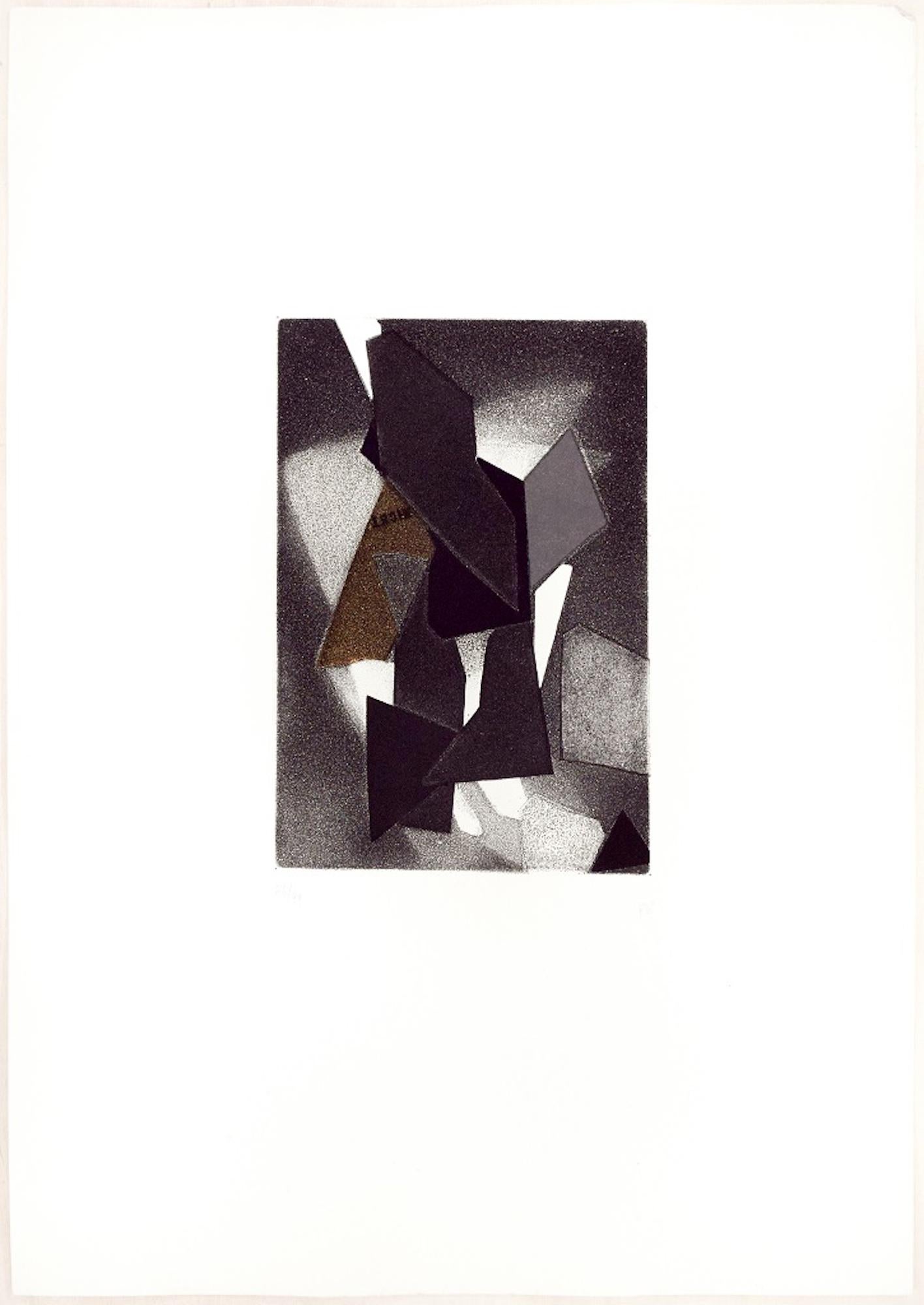 Geometric Composition - Original Etching and Aquatint by Hans Richter - 1973 1