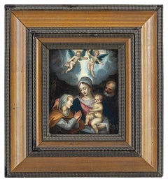 17th century Rottenhammer school figure painting - Virgin child - Oil on copper