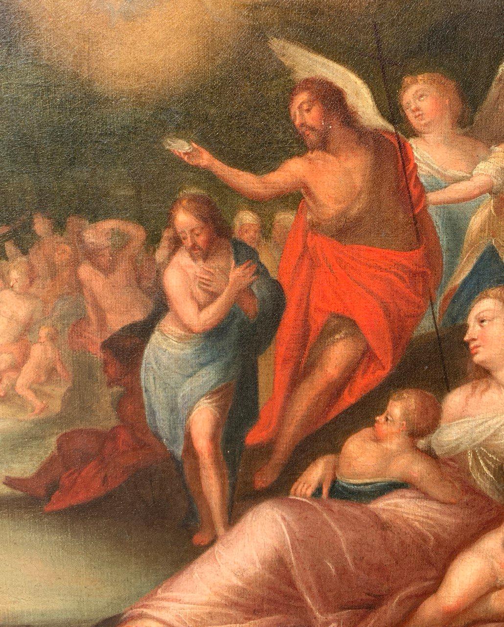 Hans Rottenhammer workshop - Early 17th century figure painting - Baptism Christ For Sale 7