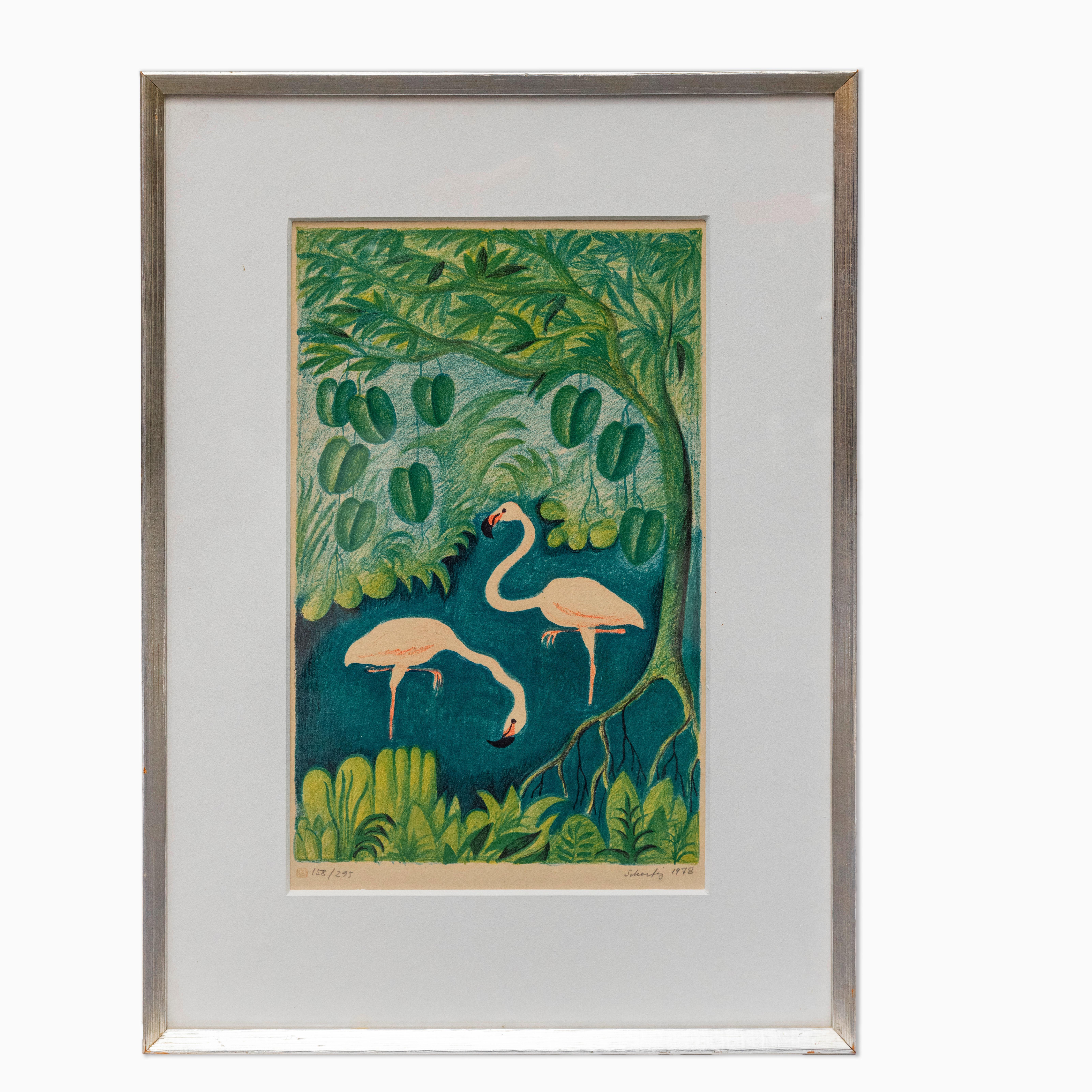 Hans Scherfig, Danish 1905 - 1979.
Lithograph in colours No. 158/295 - 