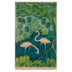 Hans Scherfig "Flamingos" Signed Lithography