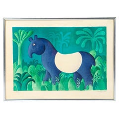 Hans Scherfig — “Tapir in the Jungle”, Signed and Numbered Color Lithograph