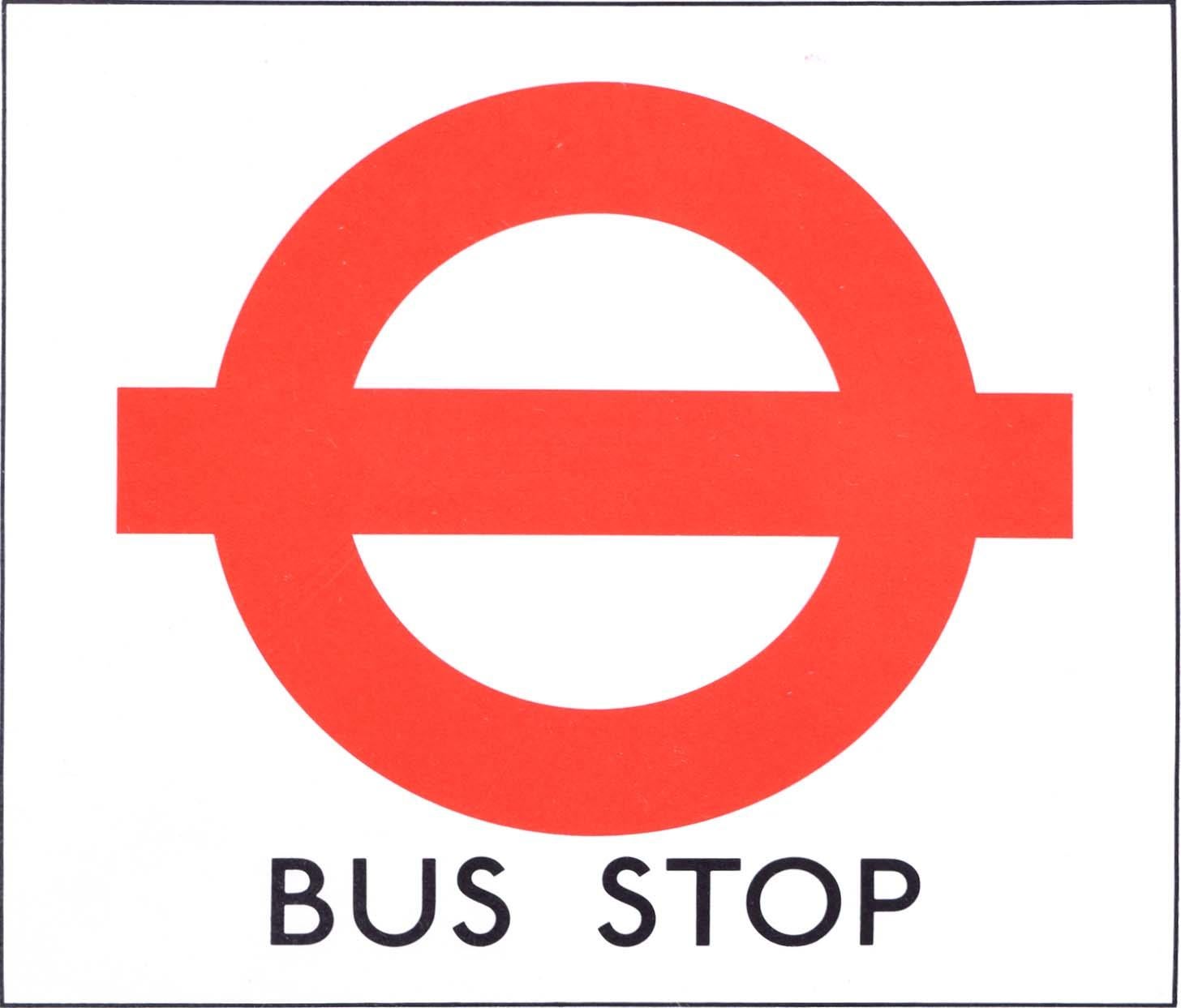 Hans Schleger 'Zero' London Transport Bus Stop c. 1970 Original Poster
