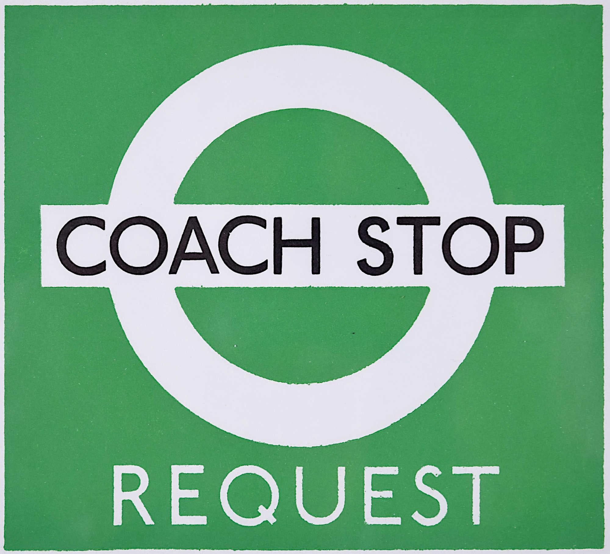 Hans Schleger 'Zero' London Transport Coach Stop Request Original Poster