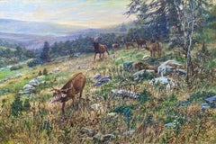 Schmidt Hans, Hamburg 1859 – 1950 Weimar, German Painter, Deer in a Landscape