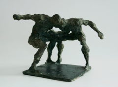 Zwei Boxer (Two Boxers) - Sculpture, Bronze, 1960's, Sportsmen, Moving Figures