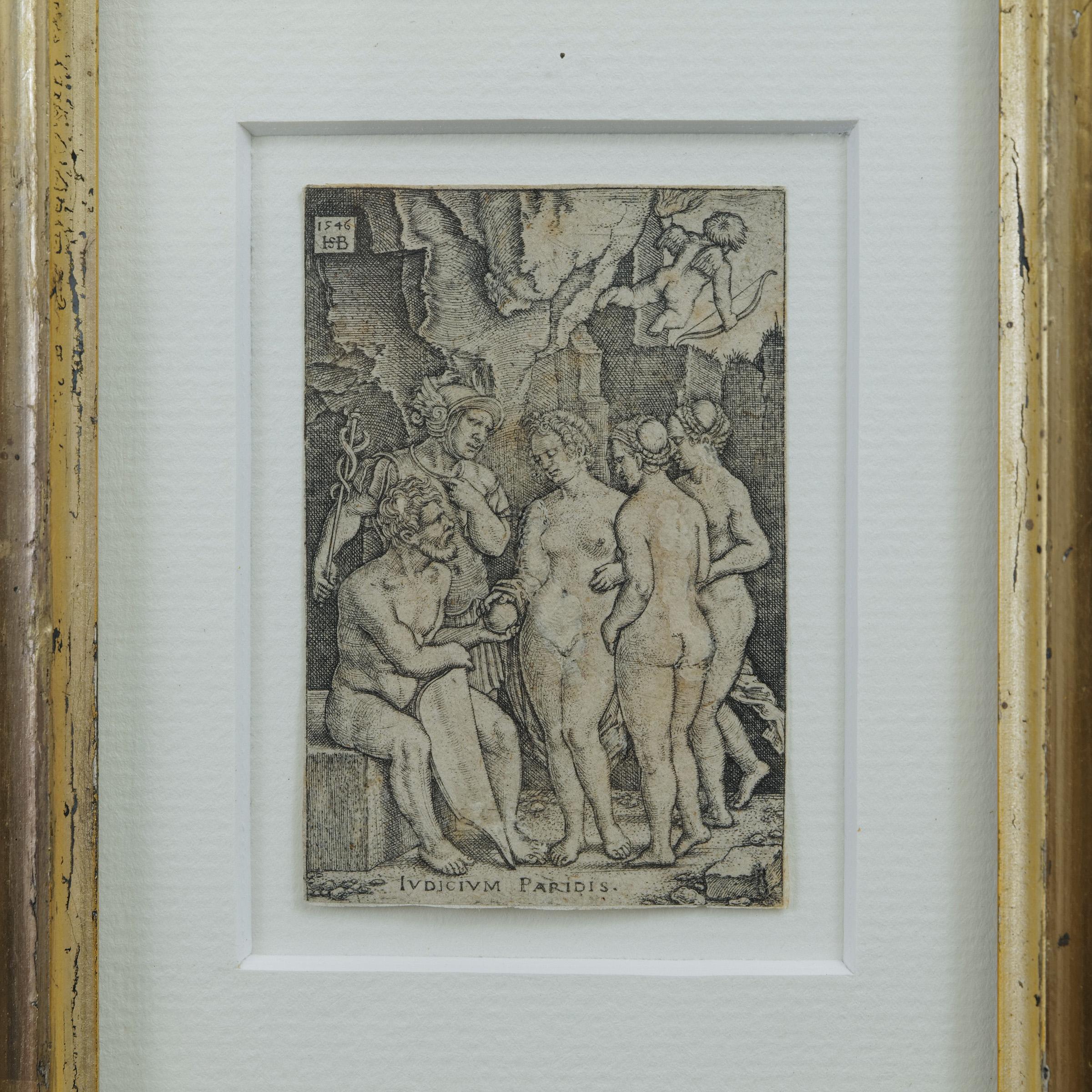 Hans Sebald Beham (1500 Nürnberg - 1550 Frankfurt am Main) Judicium des Paris (Deutsch) im Angebot