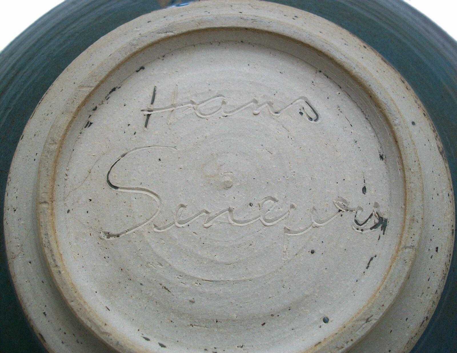 Chargeur en poterie d'atelier décoré d'éclaboussures HANS SENGERS, Canada, XXe siècle en vente 1