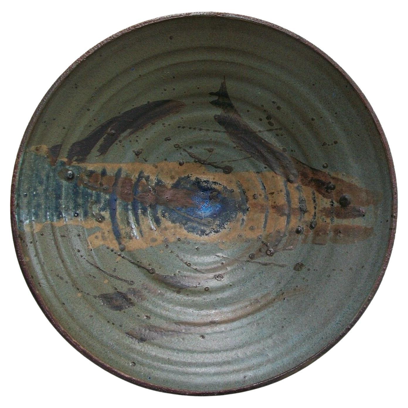 HANS SENGERS - Splash Decorated Studio Pottery Charger - Canada - 20th Century For Sale