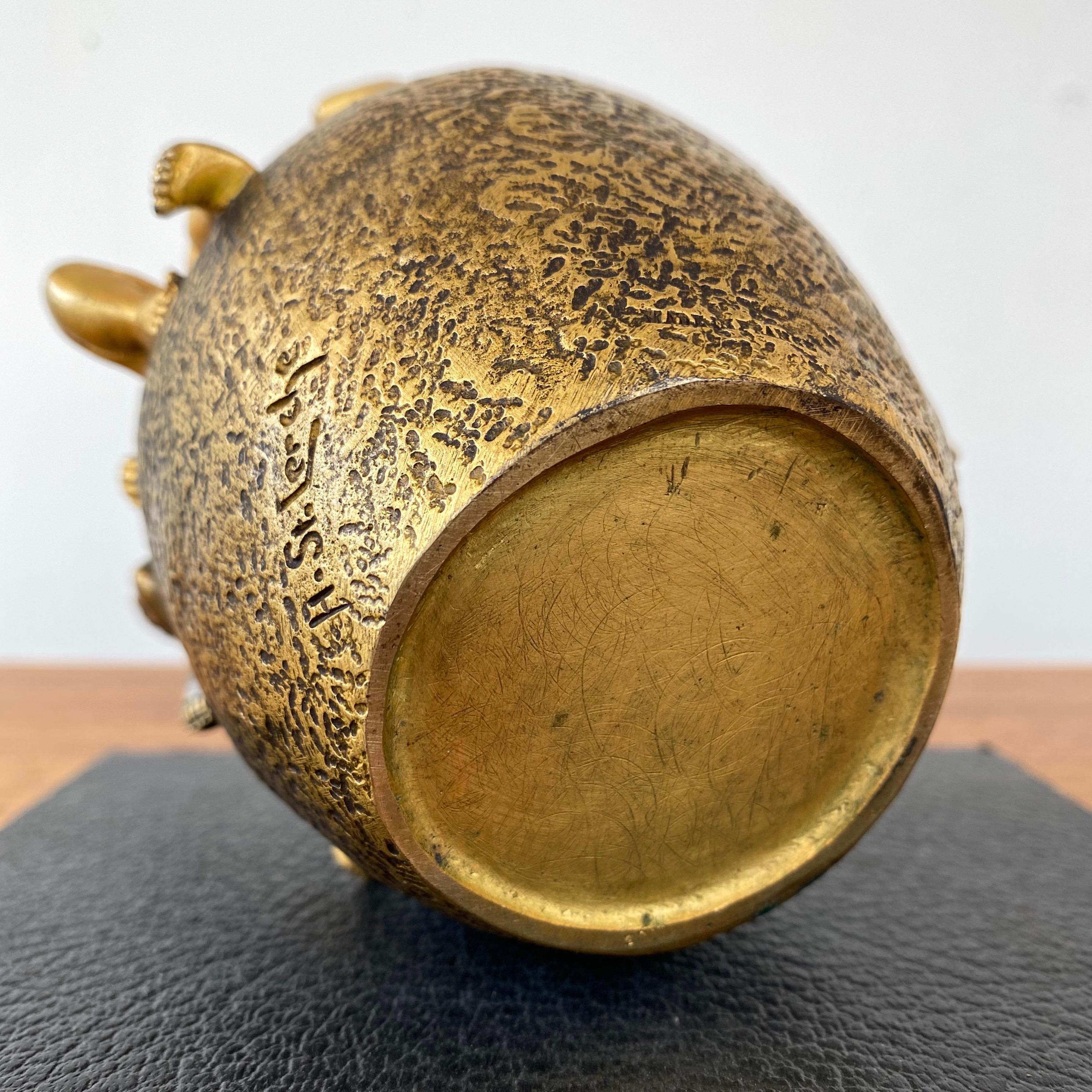 Hans Stoltenberg-Lerche: Jugendstil-Figurenvase in Puttenform aus vergoldeter Bronze, 1900 10