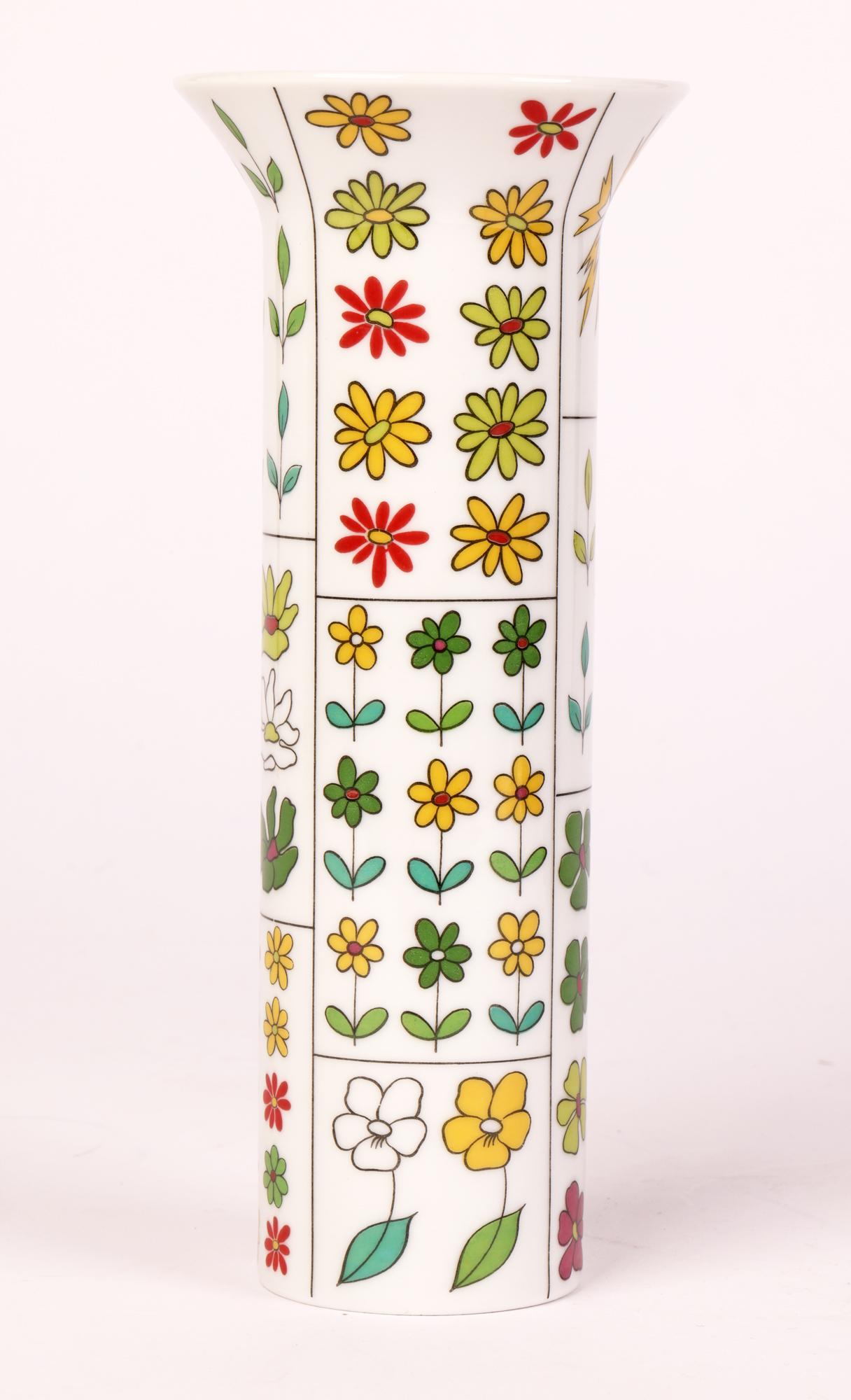 Hans Theo Baumann for Rosenthal Berlin Floral Design Porcelain Vase  2