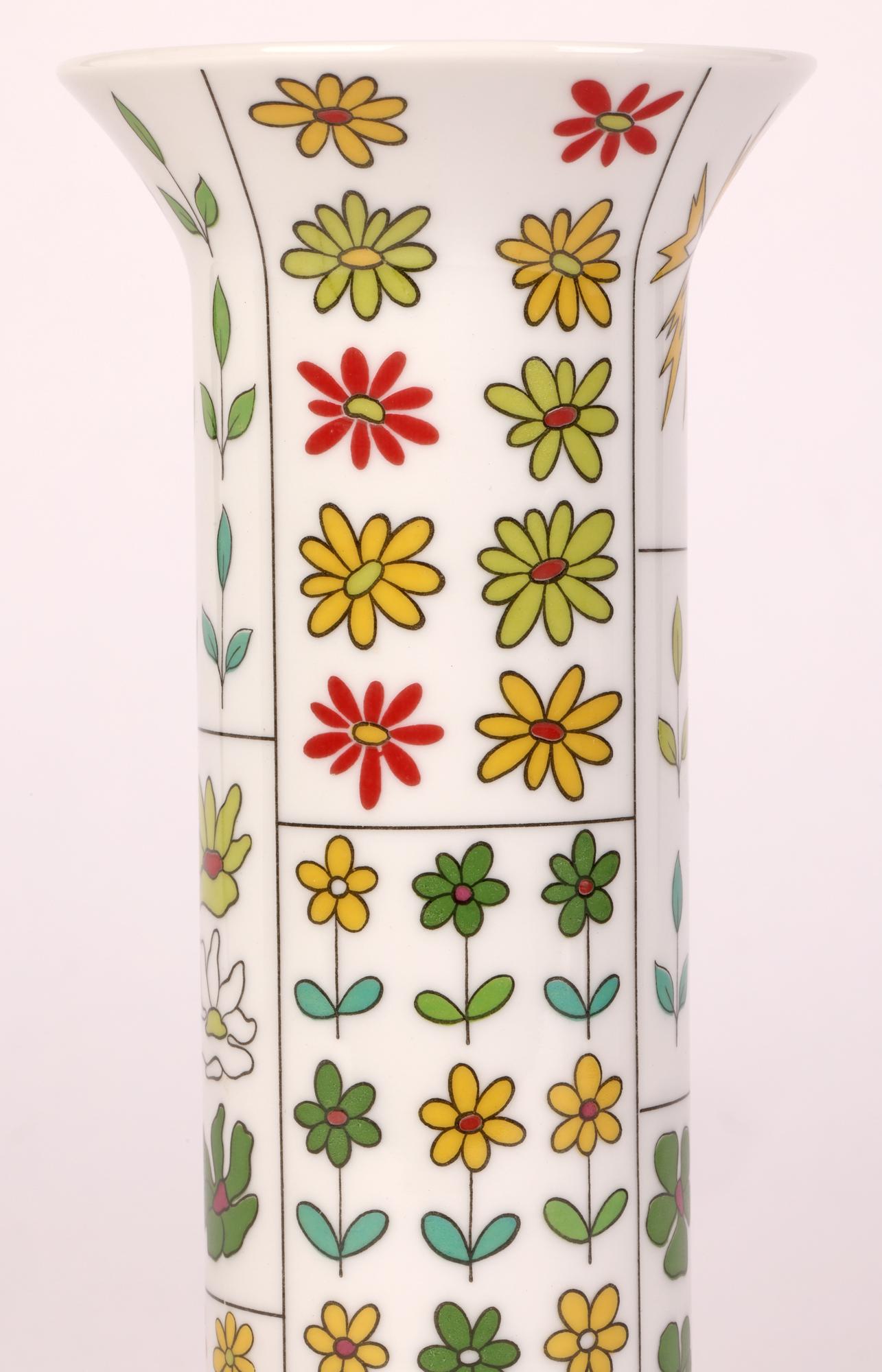 Hans Theo Baumann for Rosenthal Berlin Floral Design Porcelain Vase  3