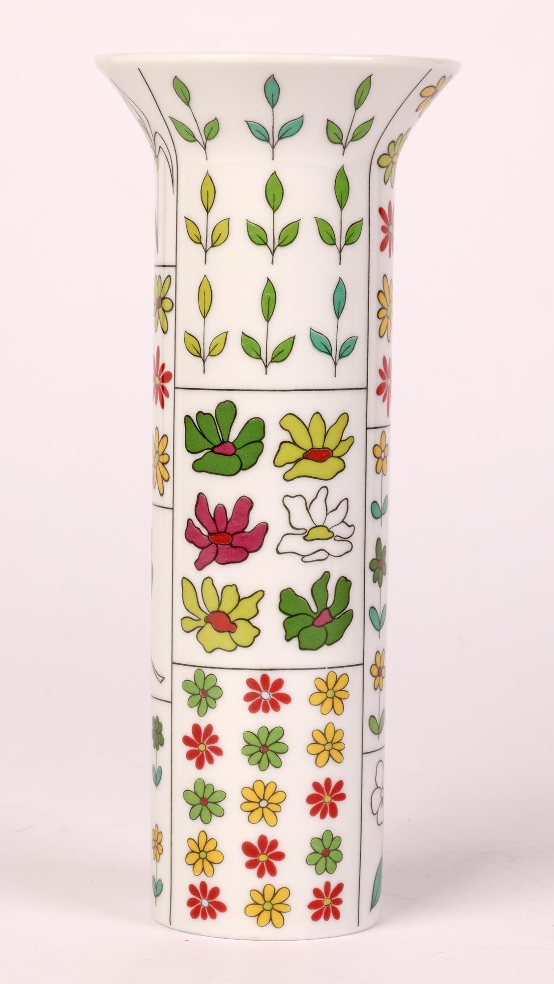 Hans Theo Baumann for Rosenthal Berlin Floral Design Porcelain Vase  7