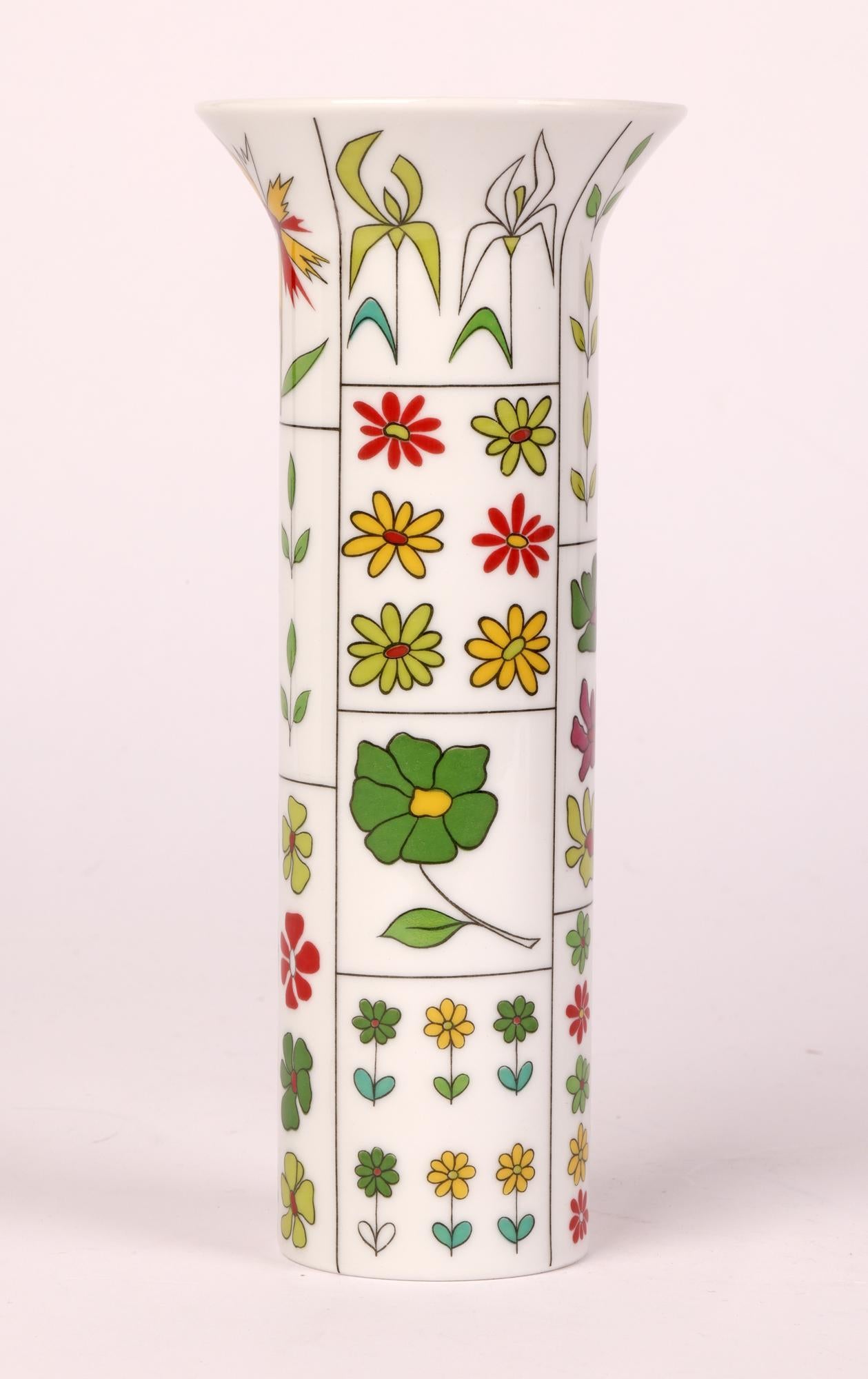 Hans Theo Baumann for Rosenthal Berlin Floral Design Porcelain Vase  12