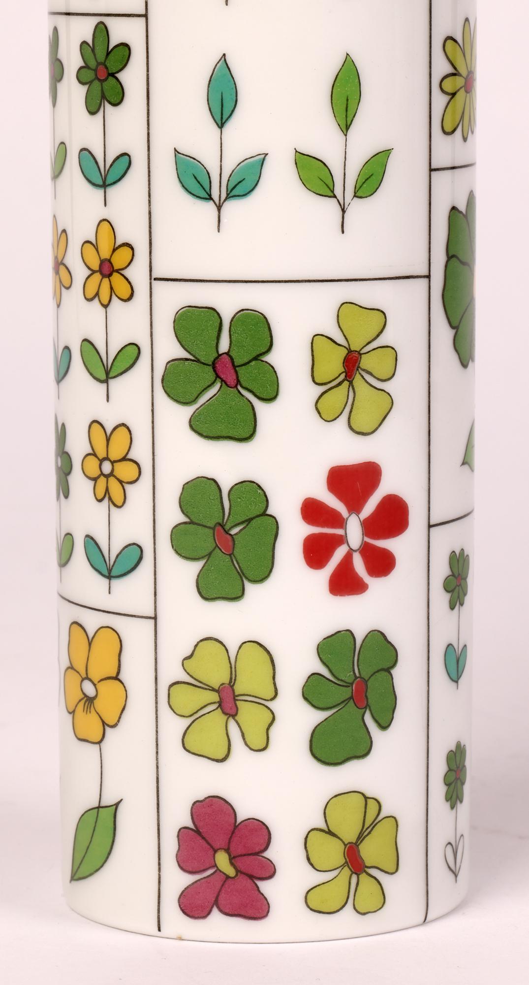 Hans Theo Baumann for Rosenthal Berlin Floral Design Porcelain Vase  In Good Condition In Bishop's Stortford, Hertfordshire