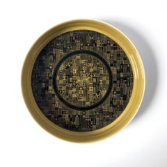 Hans Theo Baumann for Rosenthal Olive Green, Gold and Black Vide Poche, 1960s