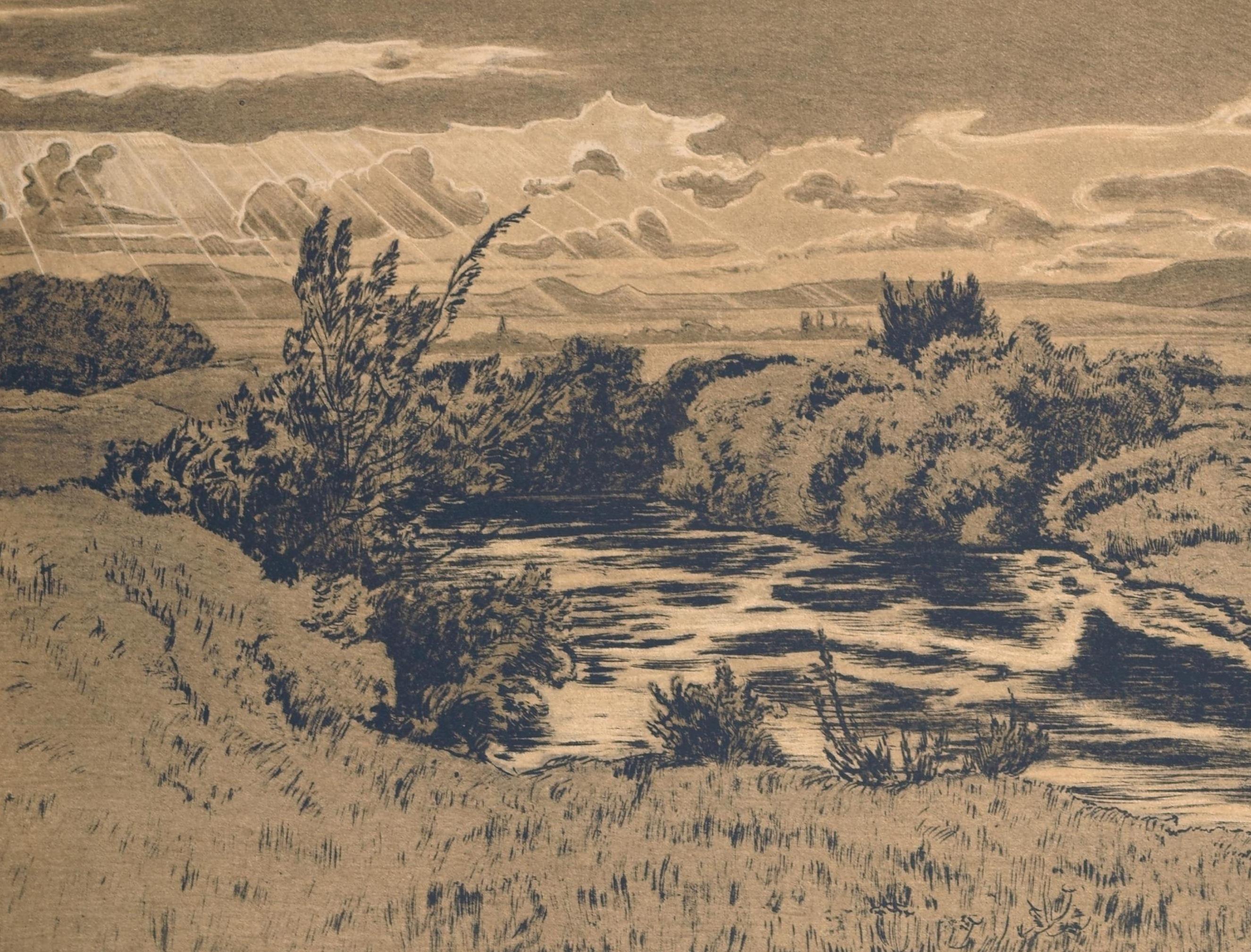 A l'étang / - La nostalgie du paysage - - Print de Hans Thoma
