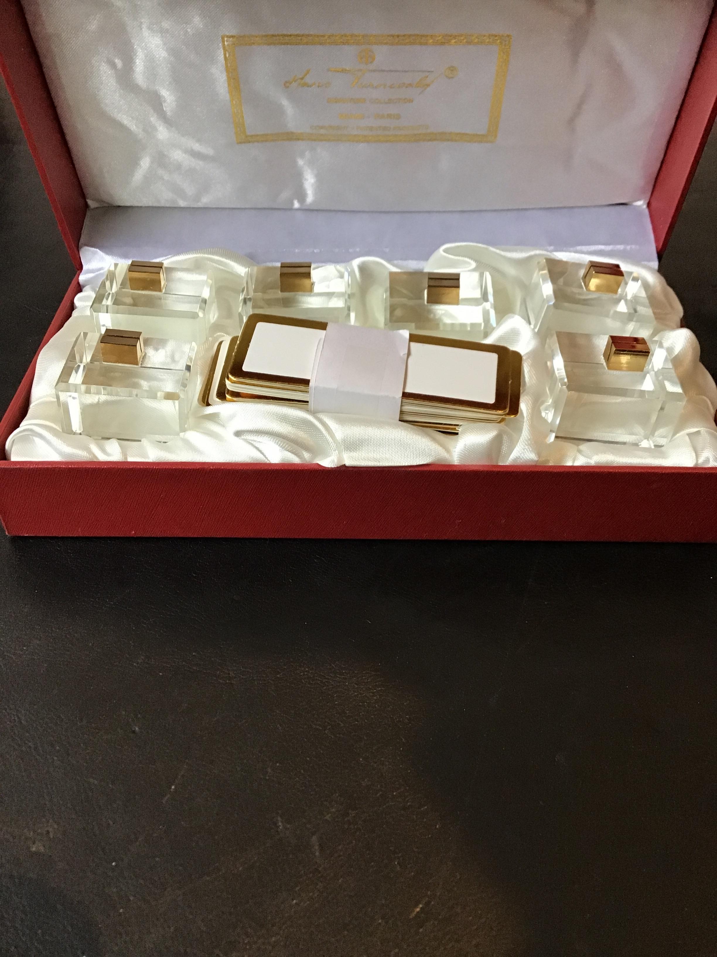 Hans Turnwald Crystal Place Card Holders In Good Condition For Sale In Tarrytown, NY