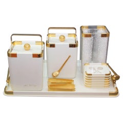 Hans Turnwald White Golf and Tennis Ice Buckets Wine Cooler Tray Set 1970s