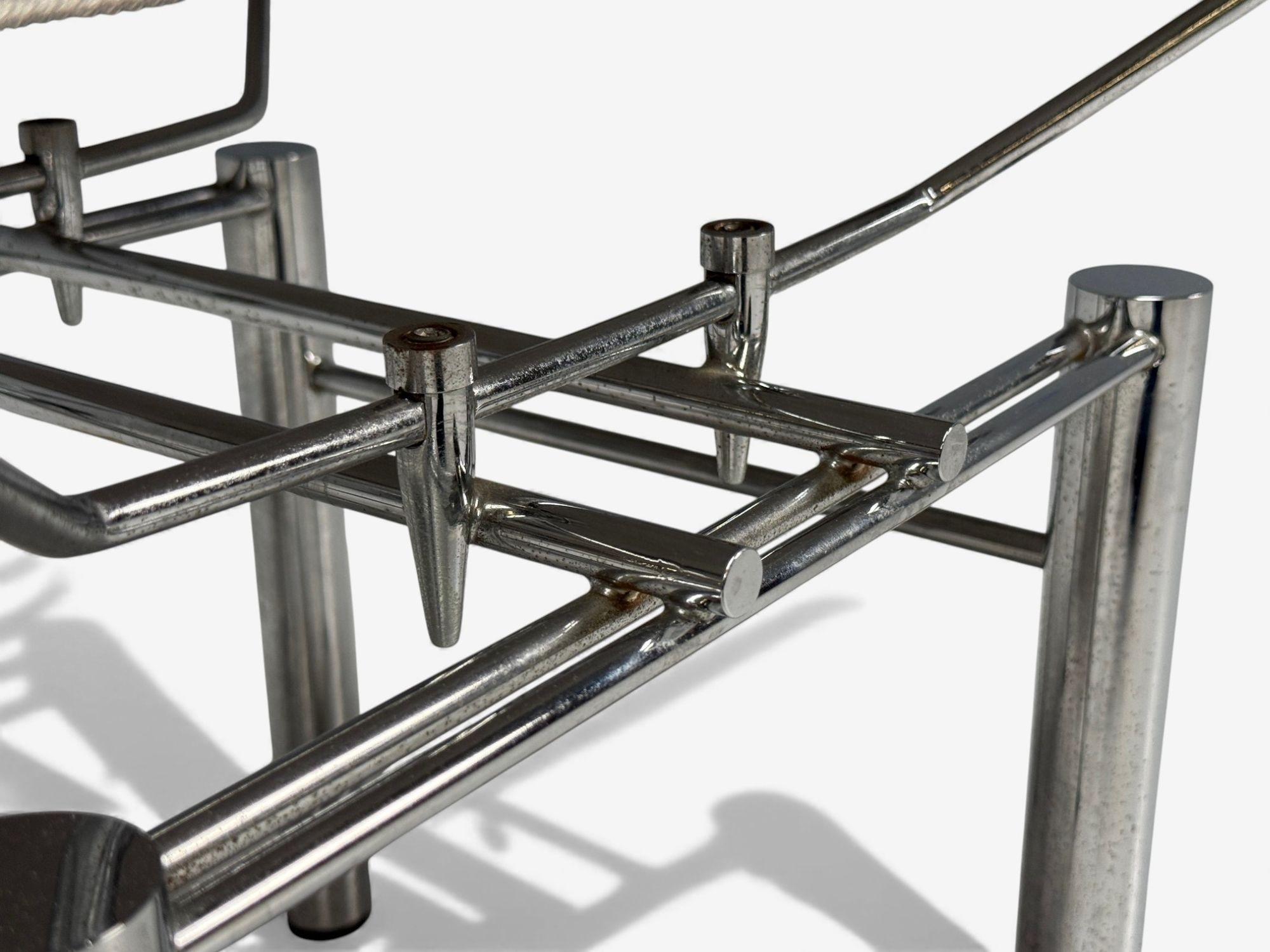 Hans Ullrich Bitsch, Verchromter Stahl, Aluminium, Hocker, Deutschland, 1980er Jahre im Angebot 1