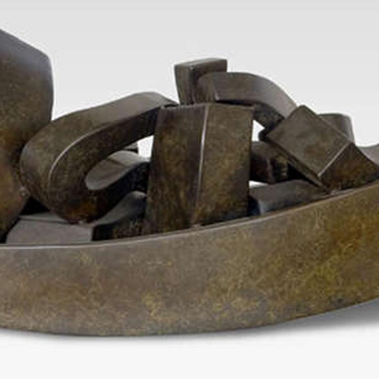 Grecian Voyage - Gold Abstract Sculpture by Hans Van de Bovenkamp