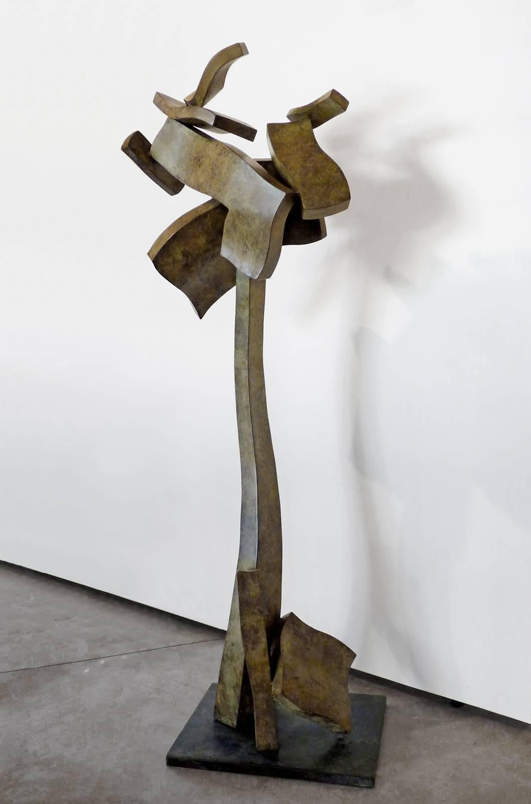 Hans Van de Bovenkamp Abstract Sculpture - Herma -indoor or outdoor bronze sculpture by New York artist Van de Bovenkamp