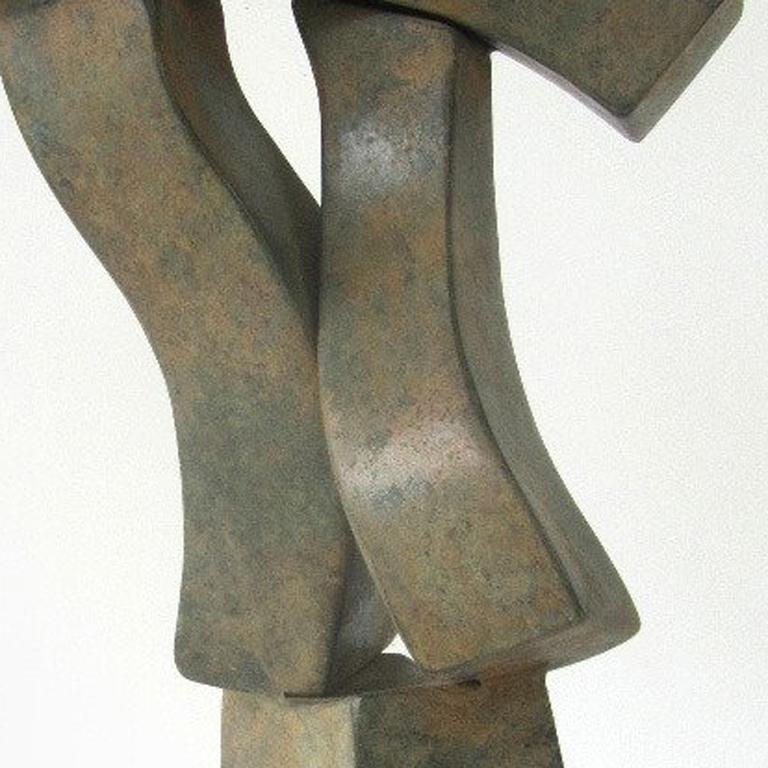 Troubadour - Gray Abstract Sculpture by Hans Van de Bovenkamp