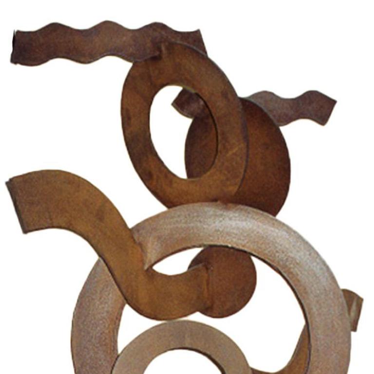 Waves and Circles, große Stahlskulptur für den Außen- und Innenbereich (Moderne), Sculpture, von Hans Van de Bovenkamp