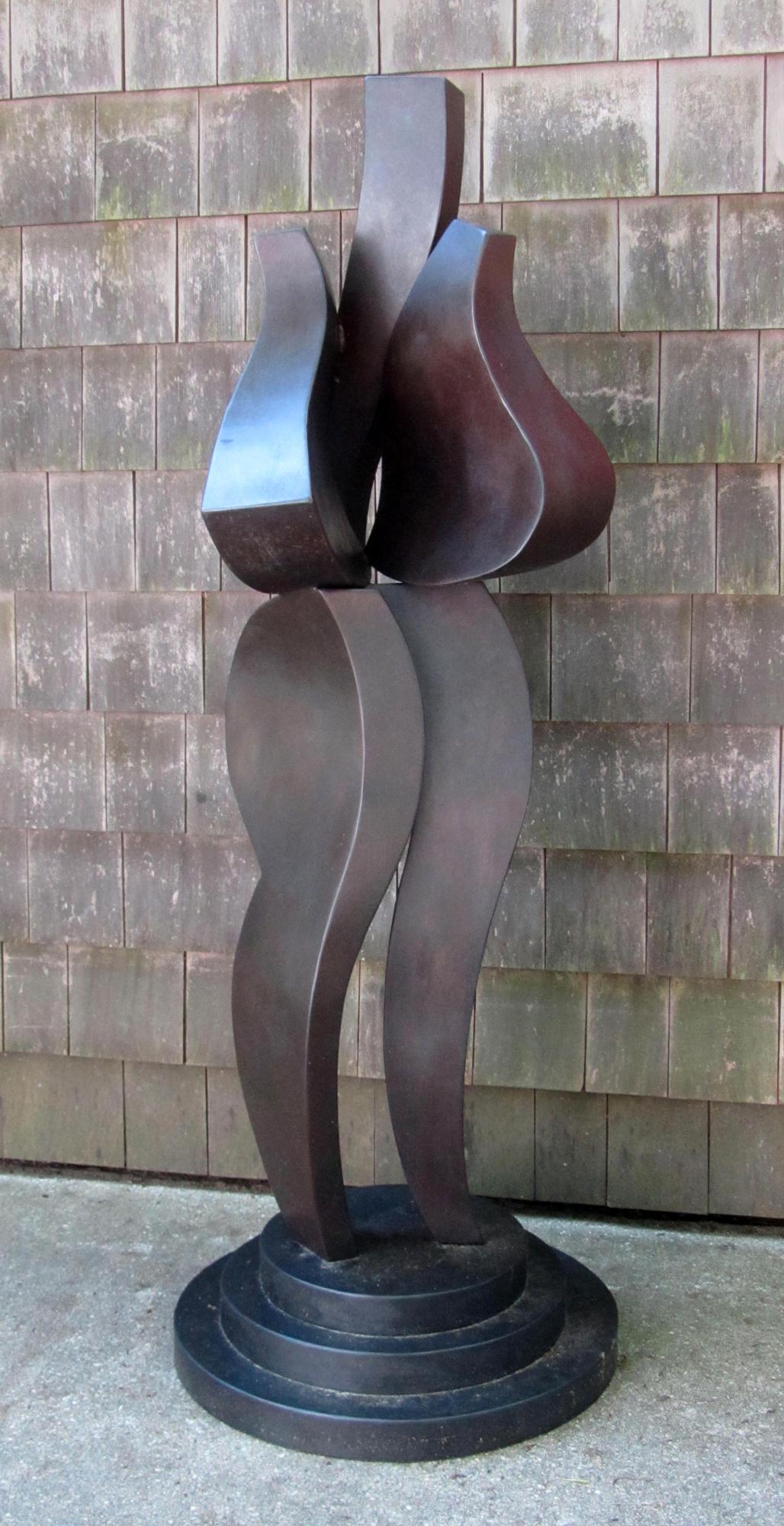 Abstrakte Bronzeskulptur „Androgynous“  – Sculpture von Hans Van de Bovenkamp